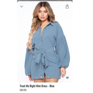 Fashion Nova Blue Treat Me Right Dress